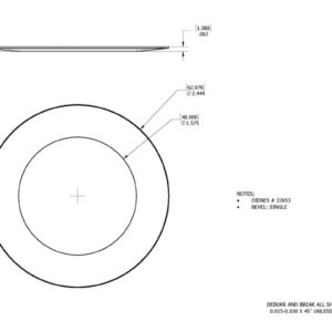 TOP SHEAR KNIFE CIRCULAR BLADE, 1.575″ X 2.444″ X 0.063″ COMES WITH RUBBER RING SHEAR